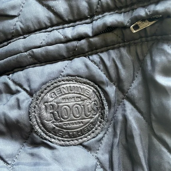 Roots Navy Leather Embroidered USA Vest - Picture 9 of 11